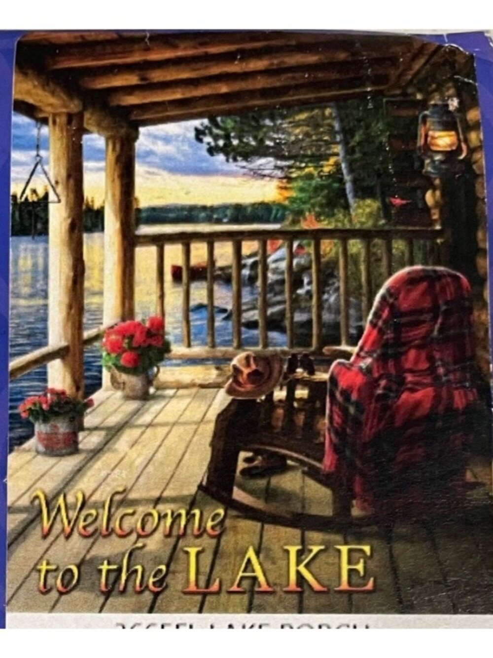 Custom Decor Welcome to the Lake Large House Flag 28''x40'' Cabin Porch Rustic